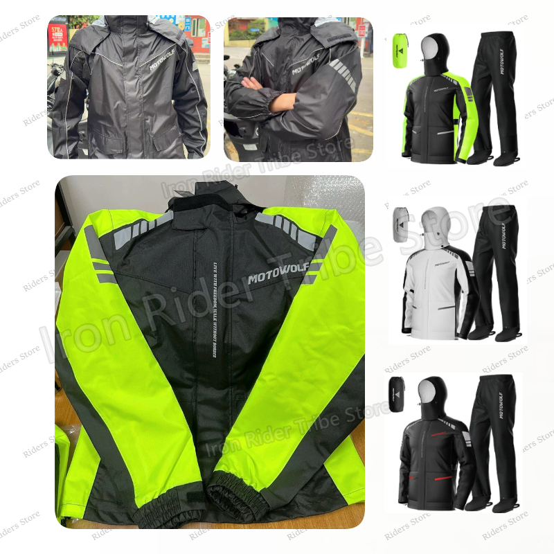 Cycling Commuter Rain Jacket - Chaqueta Impermeable Reflectante para Motocicleta Motowolf,