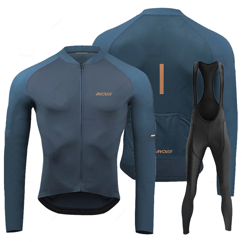 Cycling Community - Rvouei-Conjunto de Jersey de Ciclismo transpirable