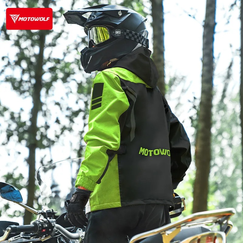 Cycling Commuter Rain Jacket - Motowolf-Chaqueta reflectante para la lluvia para