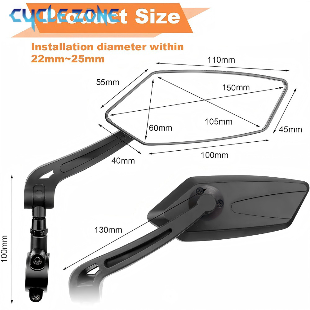 Espejo retrovisor de bicicleta - Cycling Zones reseña y precio